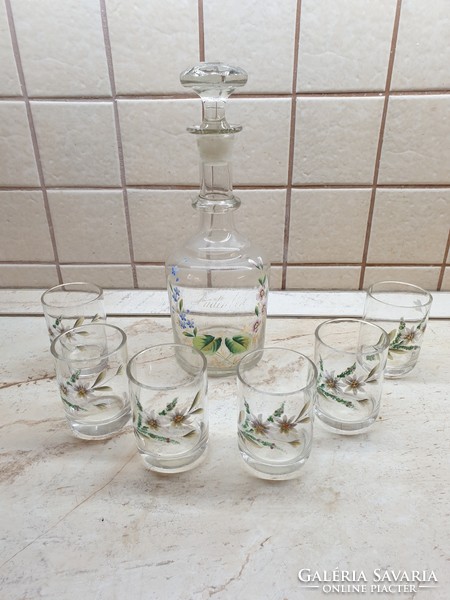 Retro hand painted drink set, wine set for sale!