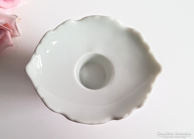White embossed bisquit porcelain candle holder kaiser