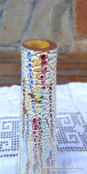 Retro Mid century repesztett mázas kerámia váza