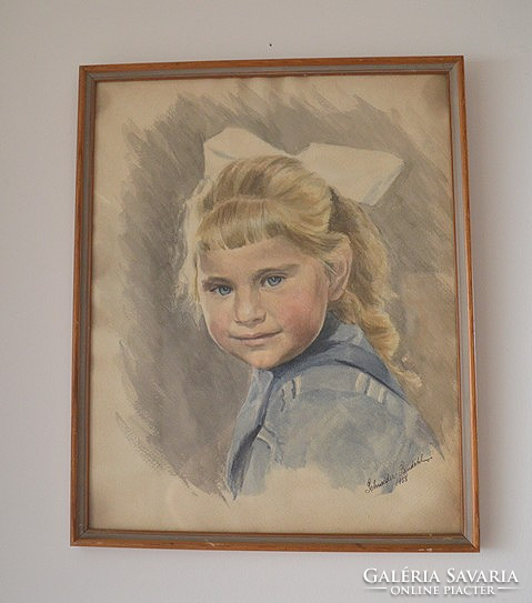 Schneider landahl watercolor little girl portrait