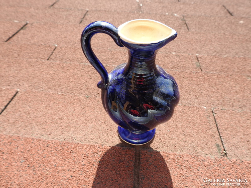 Veb lausitzer keramik _ jug with a deep blue handle