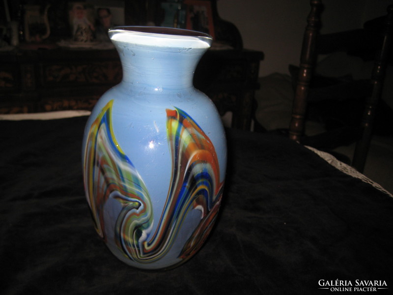Beautiful Murano glass vase, polished bottom 12 x 21 cm