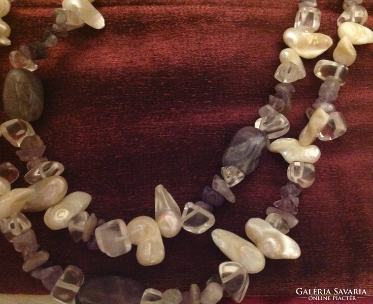 Two-row purple shell necklace