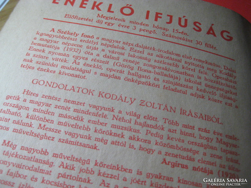 Székelyfonó           Éneklő Ifjúság 1942         Kodály Zoltán  daljátéka