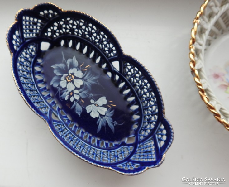 Cluj decorative bowl with openwork rim with basket weave pattern