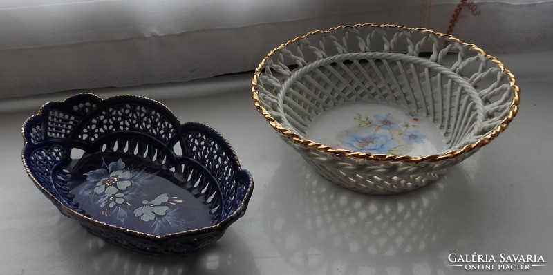 Cluj decorative bowl with openwork rim with basket weave pattern