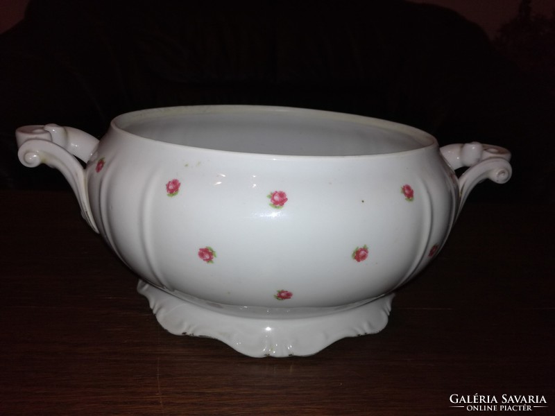Zsolnay baroque rose soup bowl