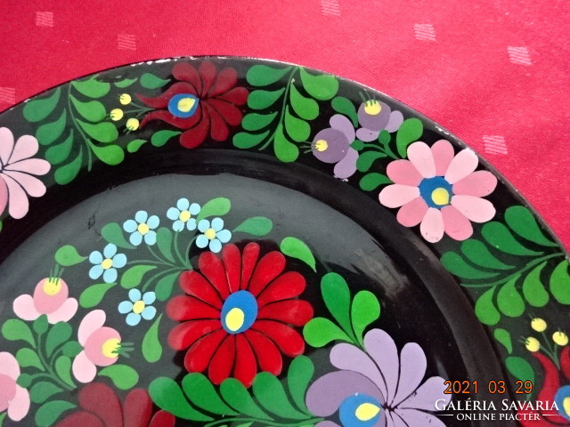 Lowland porcelain, folk art patterned flat plate, diameter 28.5 cm. He has!