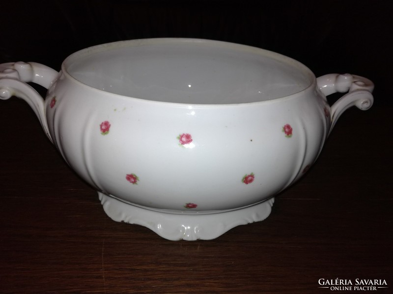 Zsolnay baroque rose soup bowl