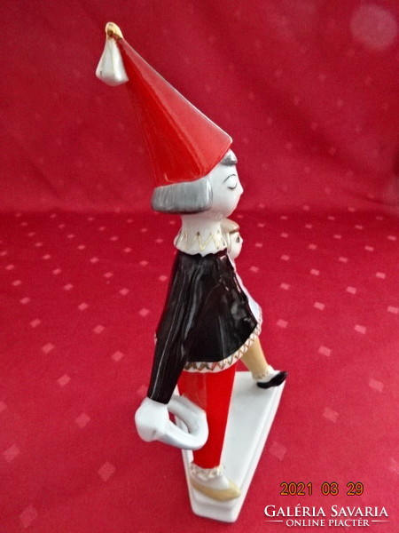 Hollóház porcelain figurine with clown girl and hoop, height 21 cm. He has!