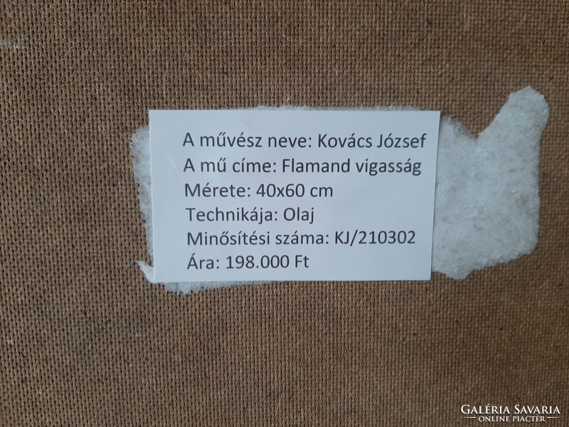 József Kovács - Flemish comfort, with certificate of originality!, With buy-back guarantee!