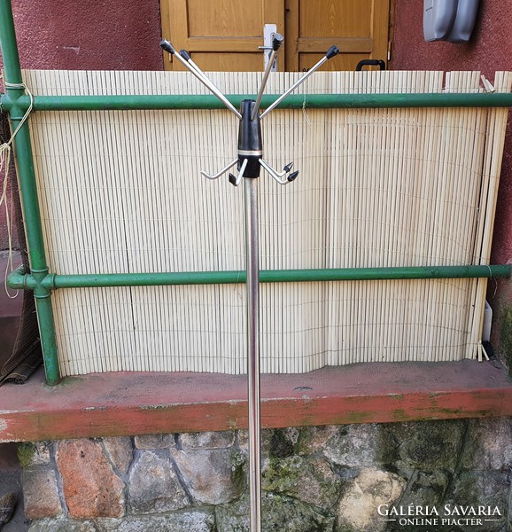 Extra rare 1950s coffin with bauhaus style hanging tube frame hanger with umbrella holder