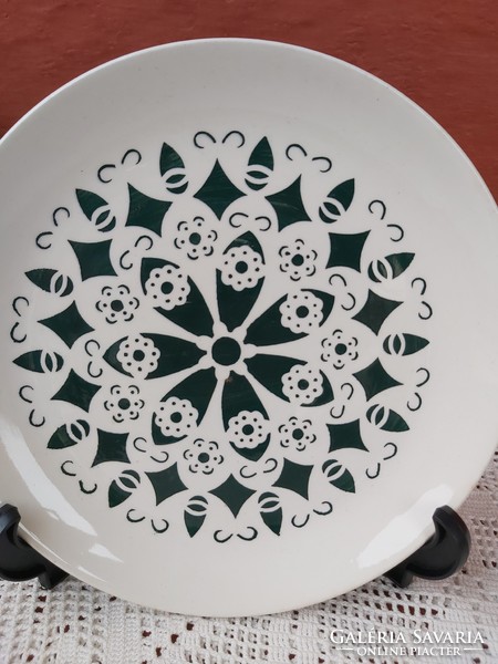 Ritka Gránit Gyönyörű zöld mintás  lapostányér tányér  Gyűjtői darab 