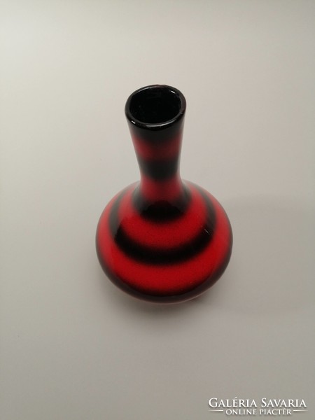 Art-deco Gránit váza piros-fekete kerámia