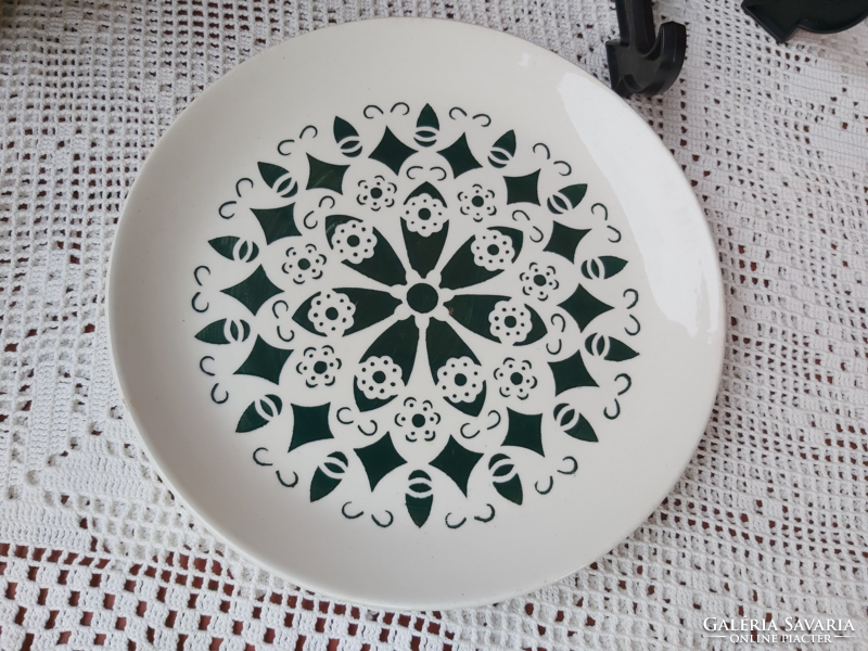 Ritka Gránit Gyönyörű zöld mintás  lapostányér tányér  Gyűjtői darab 