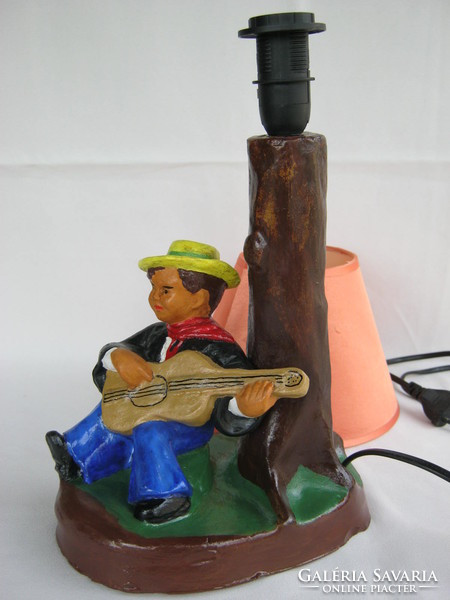 Ceramic lamp boy with guitar