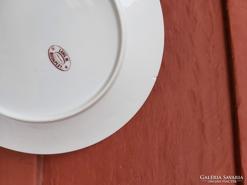Láng M. Budapest porcelán ritka antik szecessziós lapostányér  nosztalgia darab paraszti dekoráció 