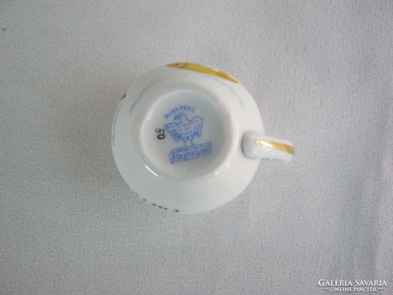 Balatoni emlék Aquincumi porcelán halas mini bögre csupor