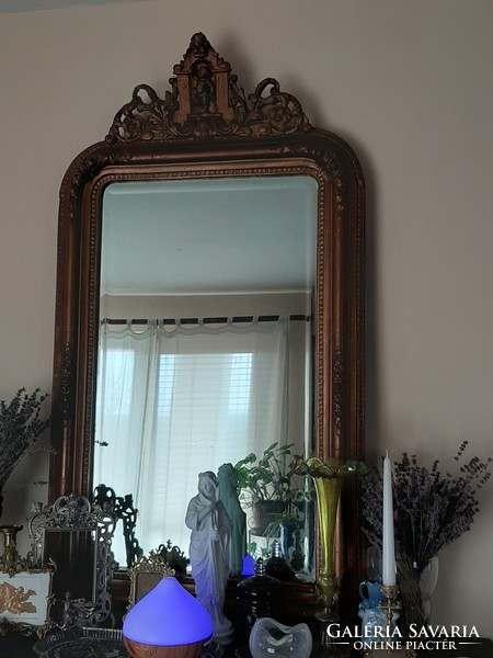 Felső díszes puttós biedermeier tükör 127 x 70 cm budapesten is átvehető!