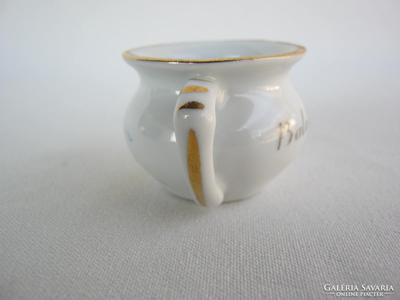 Balatoni emlék Aquincumi porcelán halas mini bögre csupor