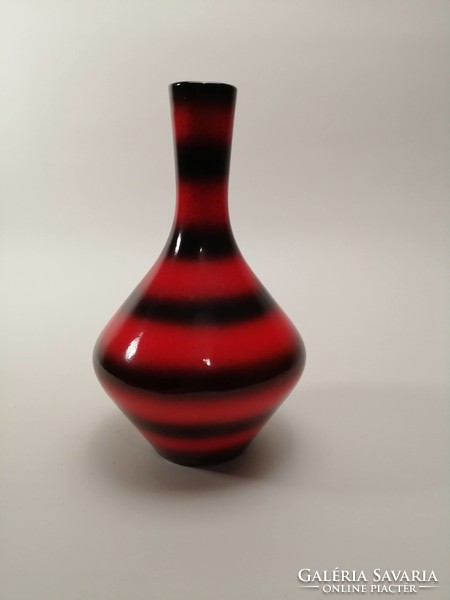 Art-deco Gránit váza piros-fekete kerámia