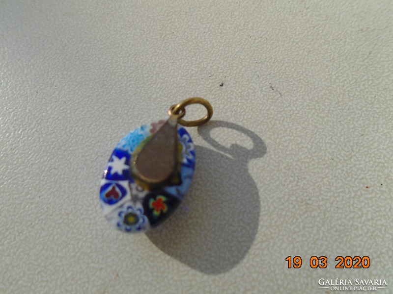 Murano millefiori vintage copper pendant