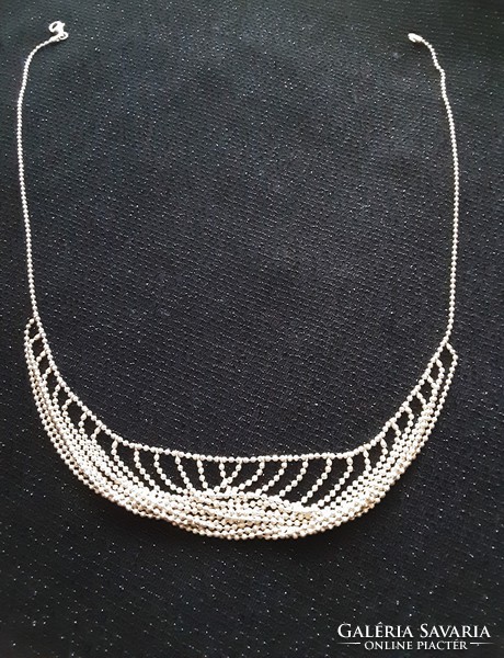 Antique silver(925)necklace, 42cm, marked, elegant,flawless unique piece made of wonderful spheres