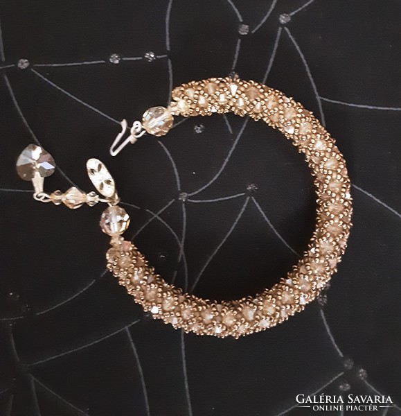 Bracelet 18 cm, gorgeous casual wear made of golden brown crystals, swarovski