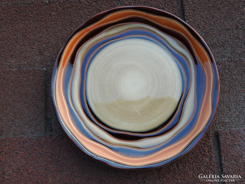 Waves brown by sabatier modern ceramic plate (like new)