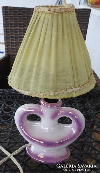 Vintage szív alakú kerámia asztali lámpa