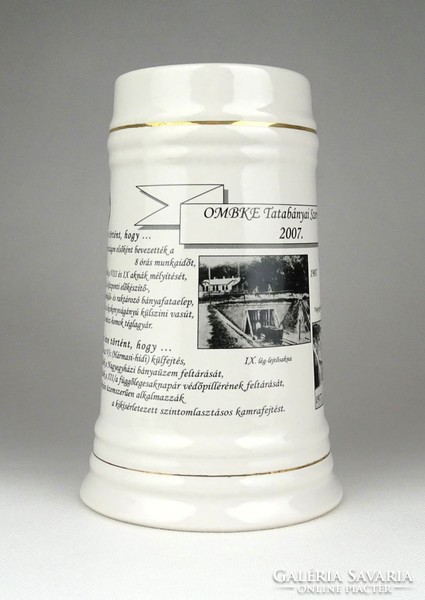 1D761 OMBKE porcelán bányász söröskorsó 17 cm