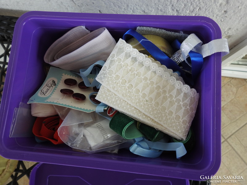 A box full of all kinds of sewing essentials