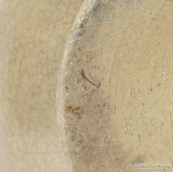 1D778 Antik jelzett Zsolnay kőcserép edény szilke 18.5 cm