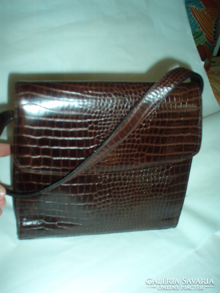 Vintage small crocodile leather handbag