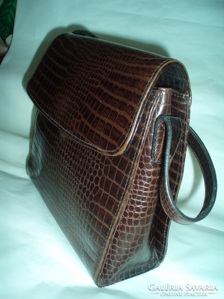Vintage small crocodile leather handbag