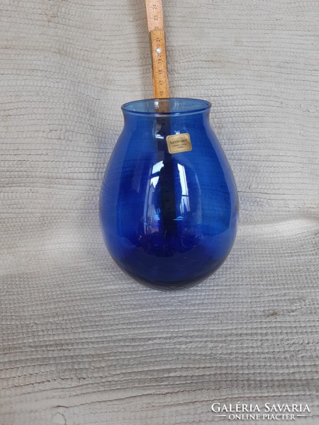 Kék díszüveg váza