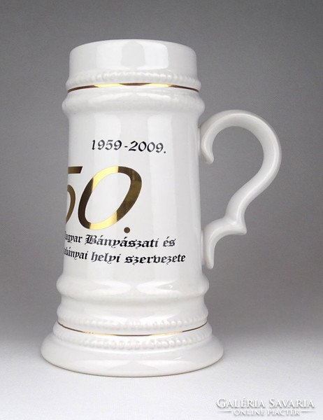 1D763 OMBKE porcelán bányász söröskorsó 19.5 cm