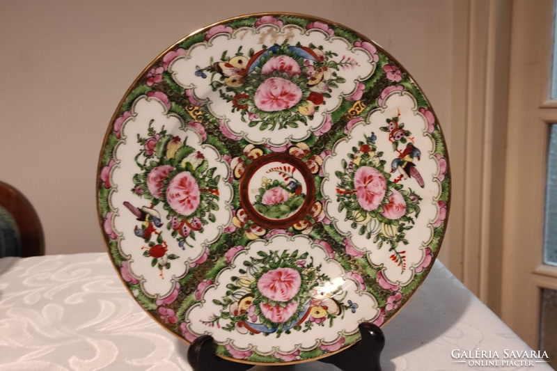 Gyönyörű keleti kézi festett porcelán tàl ,tànyér,gyüjteménybe, dekorációnak vitrin dísz 