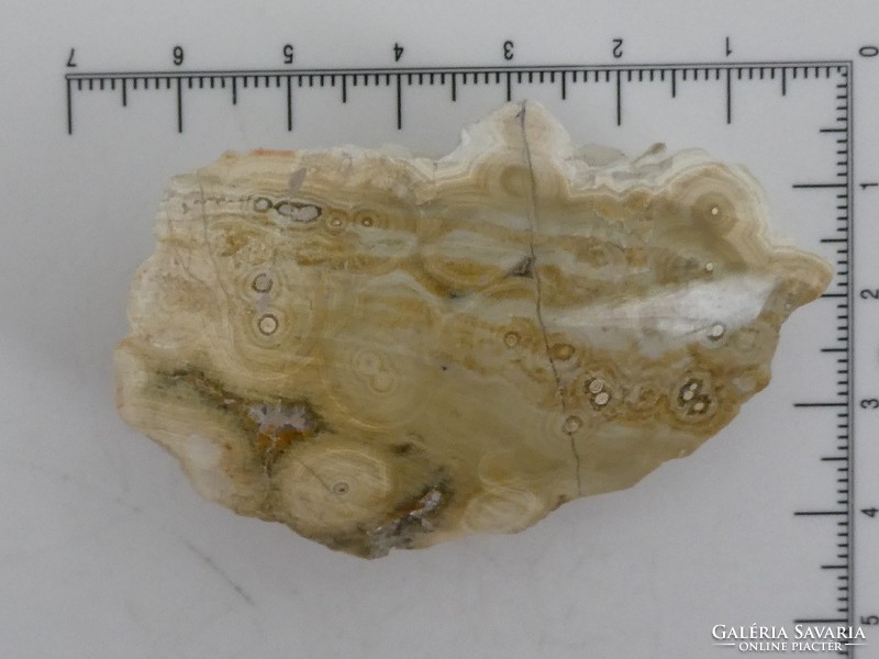 Természetes, részben csiszolt Óceán Jáspis (körkörös mintázatú riolit) ásvány darab. 42 gramm