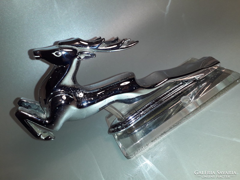 Rarity gaz volga m21 metal leaping deer nose ornament 1959 - 1962 table ornament or letter weight