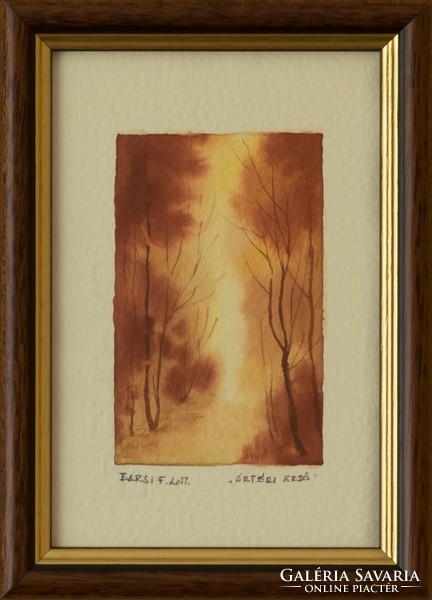Ferenc Barsi - floodplain forest, mini watercolor. Great gift idea!