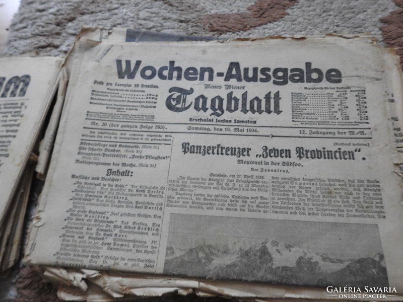 Wochen-ausgabe Zeitung neues wiener 1933 - 1934