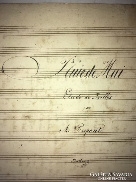 /1855/ Pluiede Mai Etude de Trilles par A. Dupont. Preszbourg 1855. Szeleczky Idáé.