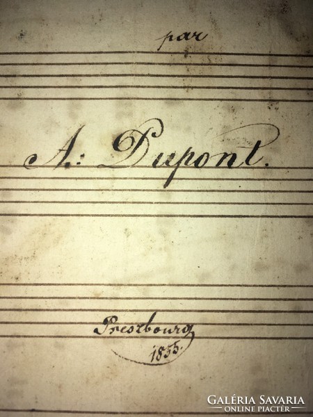 /1855/ Pluiede mai etude de trilles par a. DuPont. Preszburg 1855. Belongs to Szeleczky.