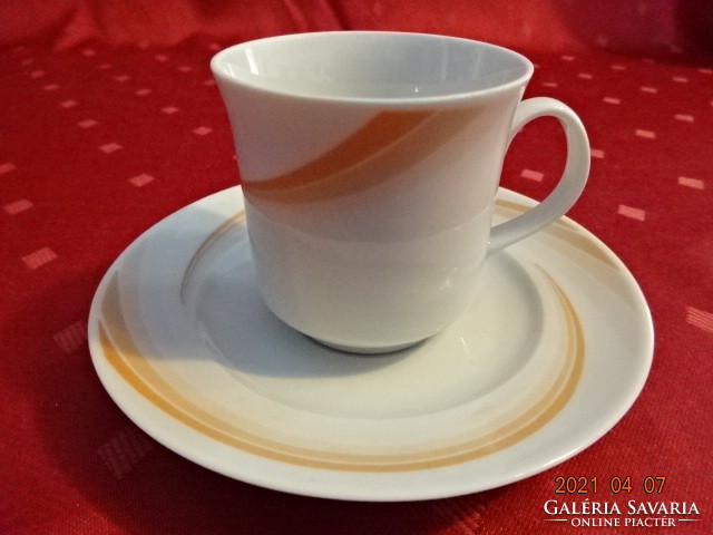 Lowland porcelain coffee cup + placemat with brown stripe. He has! Jókai.