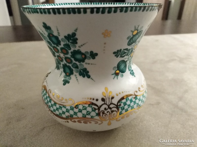 Miniature, hand-painted, enamel vase