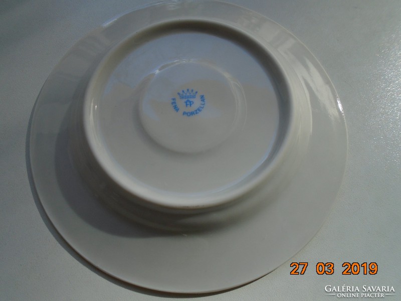 Meissen blue onion patterned cup with coaster