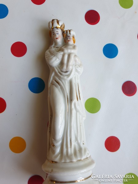 Antik, 1920 as évekből, /15 cm/ kézzel festett porcelán Mária gyermekével szobor eladó!