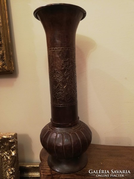 Antique large copper vase brass 40cm high from the 50s