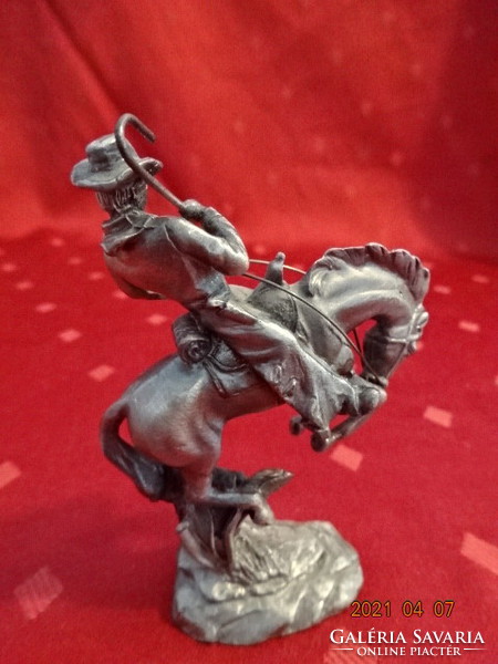 Antique tin equestrian figure, height 9 cm. He has!